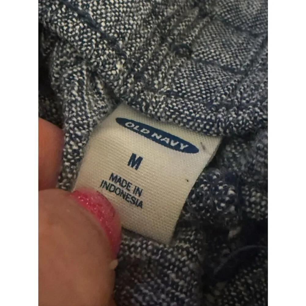 Old Navy Heathered Blue Elastic-Waist Athletic Shorts with drawstrings size M